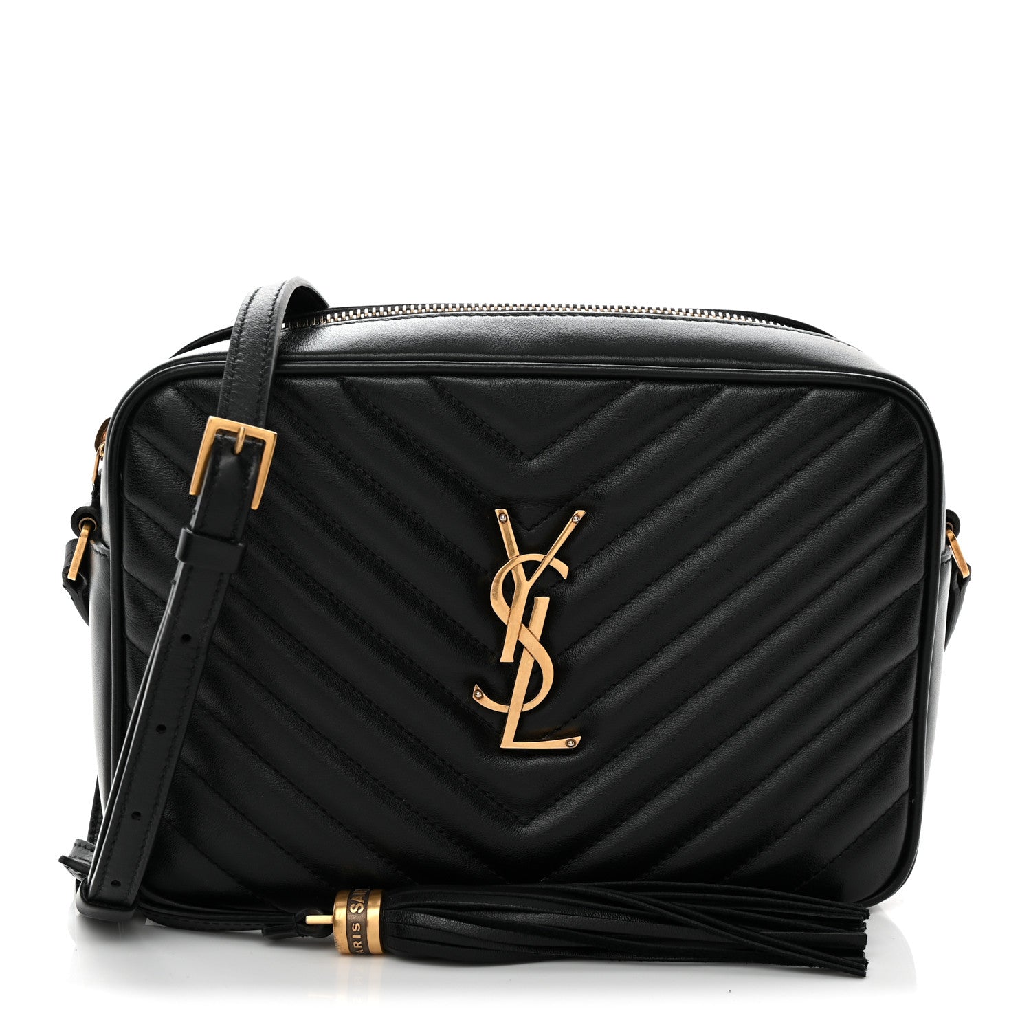 Saint Laurent Calfskin Matelasse Monogram Lou Camera Bag Black 1 of 12