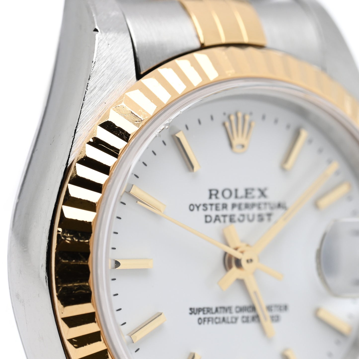 Stainless Steel 18K Yellow Gold 26mm Oyster Perpetual Datejust Watch White 79173