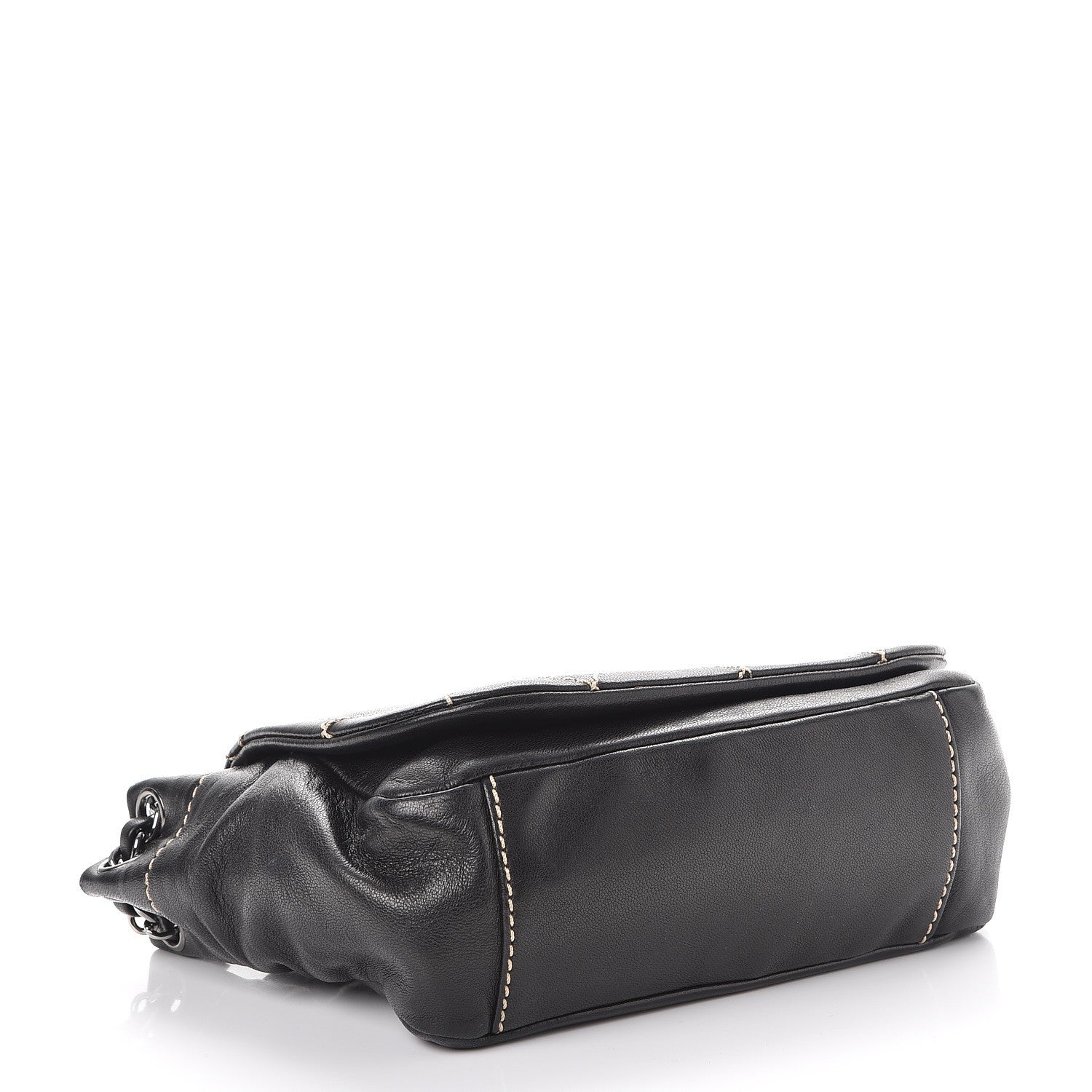 Chanel Lambskin Small Contrast Stitch Surpique Accordion Flap Black 4 of 7