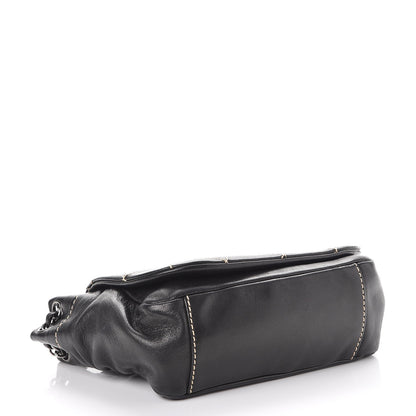 Chanel Lambskin Small Contrast Stitch Surpique Accordion Flap Black 4 of 7