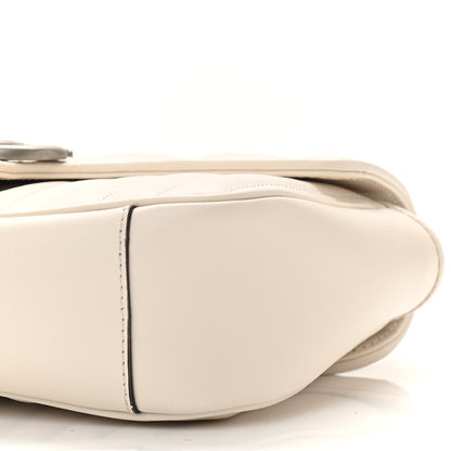 Gucci Calfskin Matelasse Aria Small GG Marmont Shoulder Bag Mystic White 10 of 10