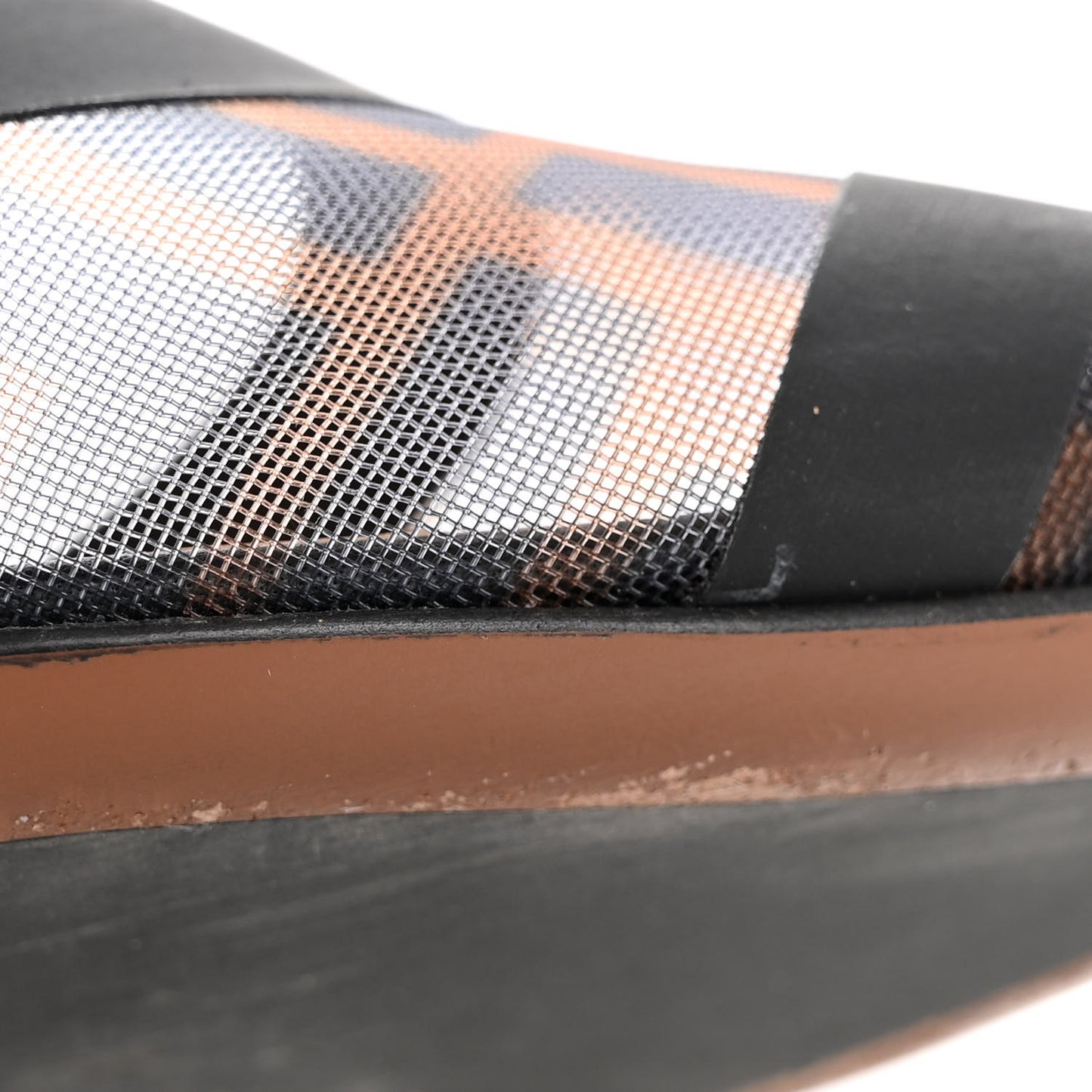 Technical Mesh FF Colibri 55mm Slingback Pumps 36 Tobacco Moro