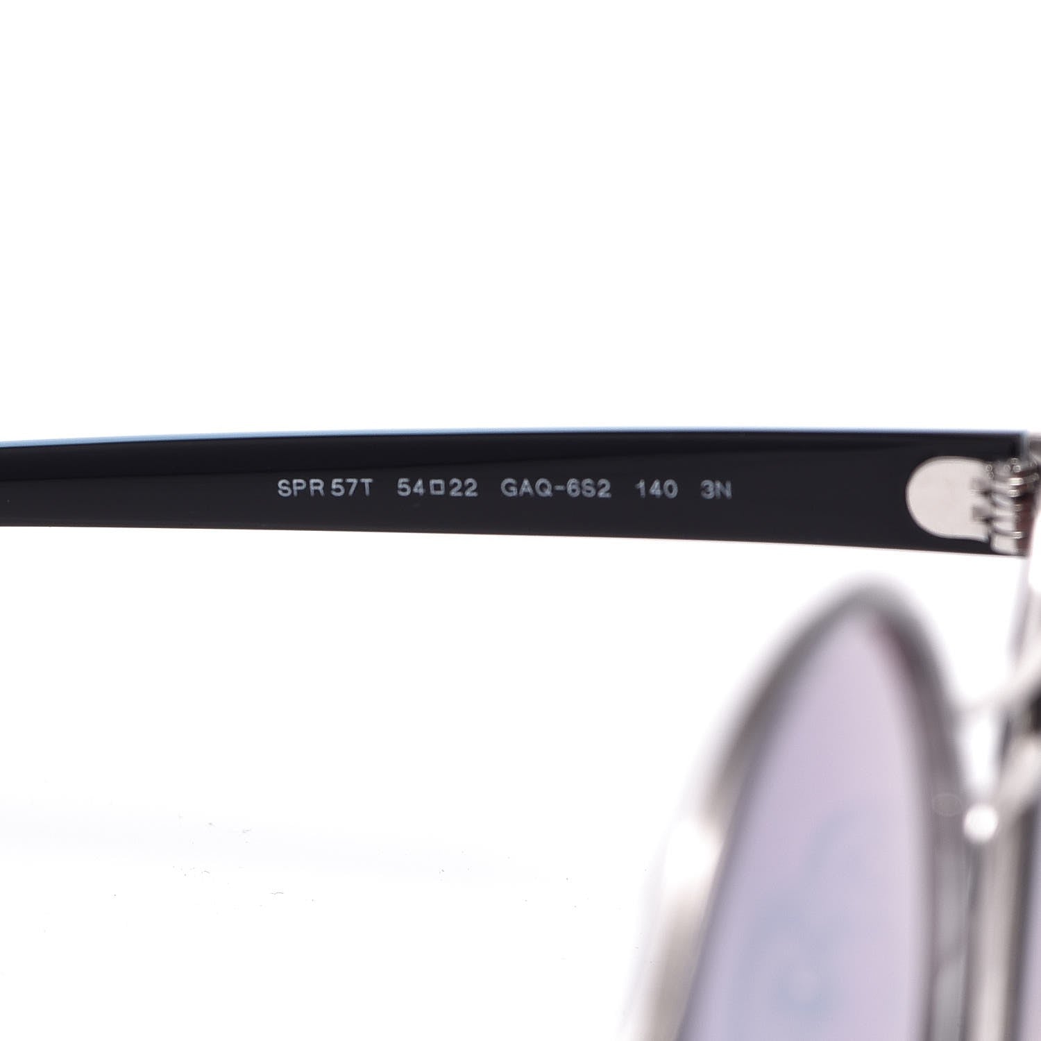 Prada Mirrored Round Sunglasses SPR 57T Black Blue 5 of 7