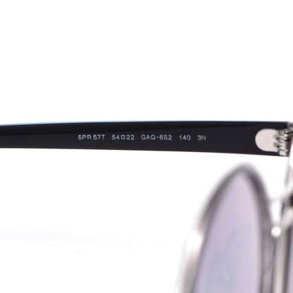 Prada Mirrored Round Sunglasses SPR 57T Black Blue 5 of 7