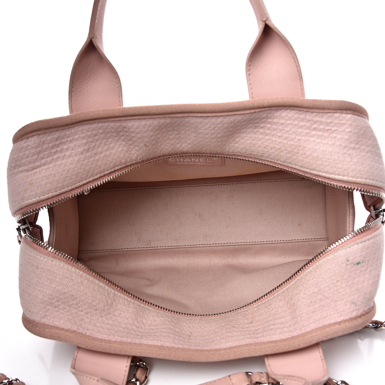 Chanel Canvas Deauville Small Bowling Bag Light Pink 4 of 17
