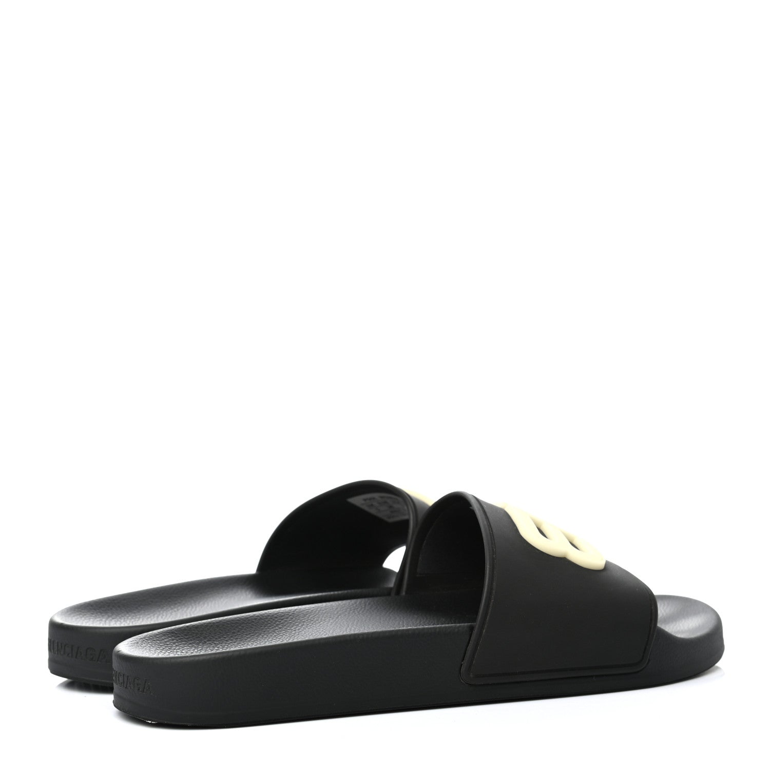 Balenciaga Rubber Womens BB Pool Slide Sandals 38 Black 4 of 7