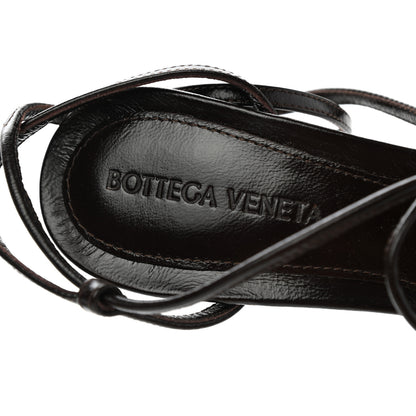 Bottega Veneta Shiny Light Lambskin The Line 90mm Sandals 39 Chocolate Spread 7 of 7