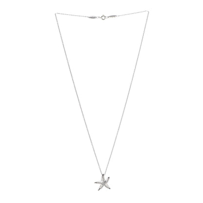 Tiffany Platinum Diamond 15mm Elsa Peretti Pave Starfish Pendant Necklace 3 of 5