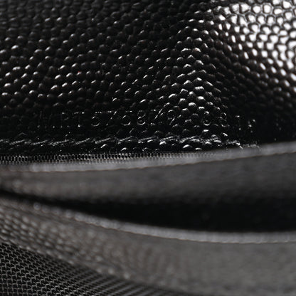 Saint Laurent Grain De Poudre Matelasse Chevron Monogram Zipped Card Case Black 7 of 8