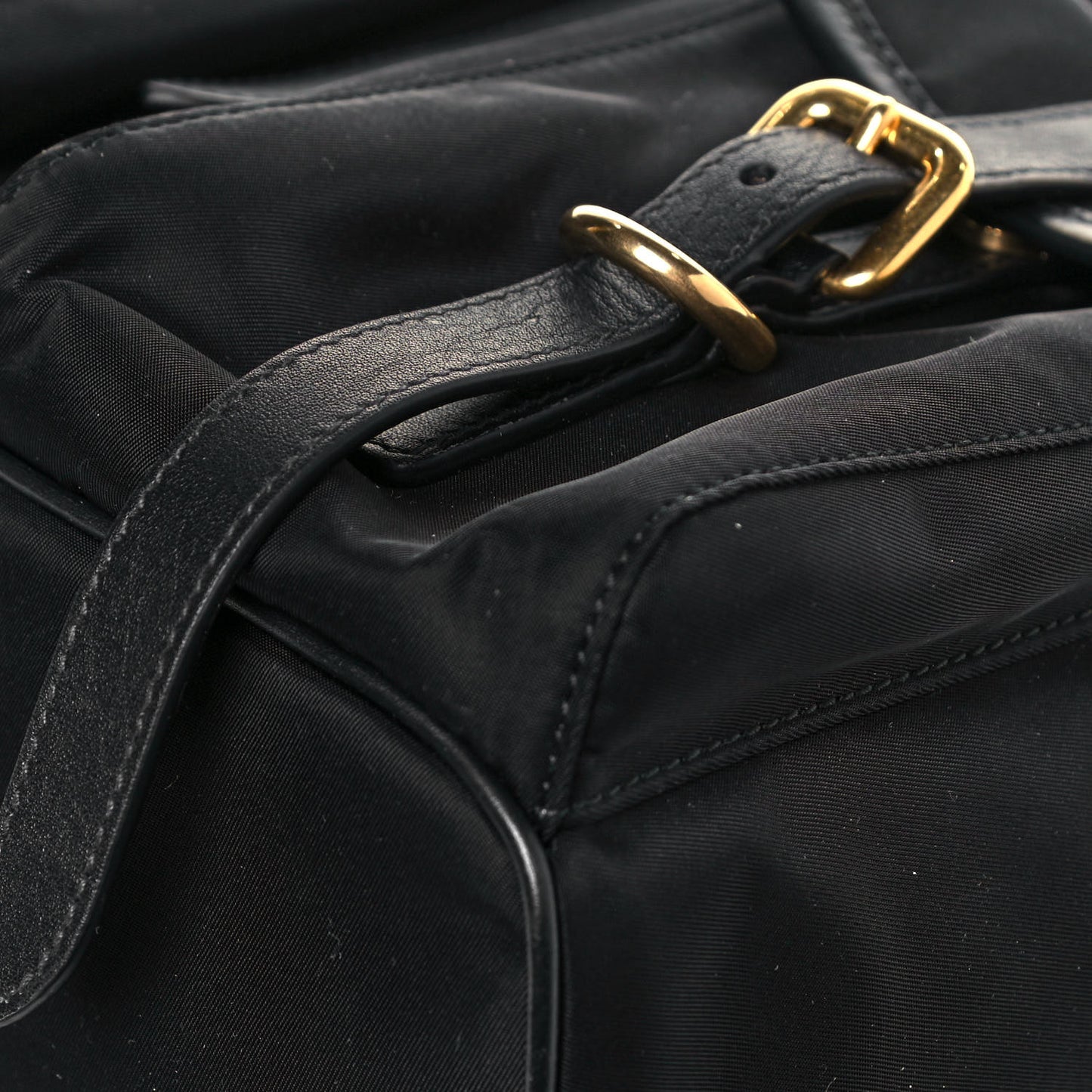 Tessuto Nylon Soft Calfskin Backpack Black