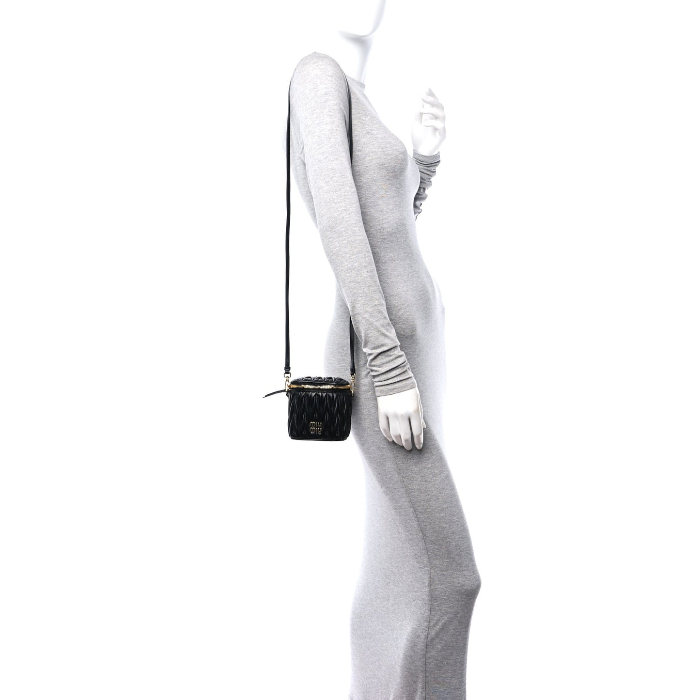 Nappa Matelasse Micro Vanity Case Black