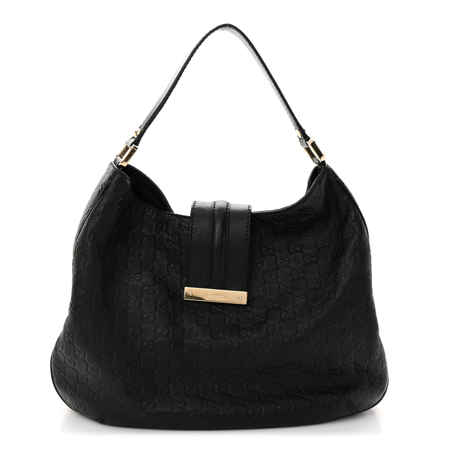 Guccissima Large New Ladies Web Hobo Black