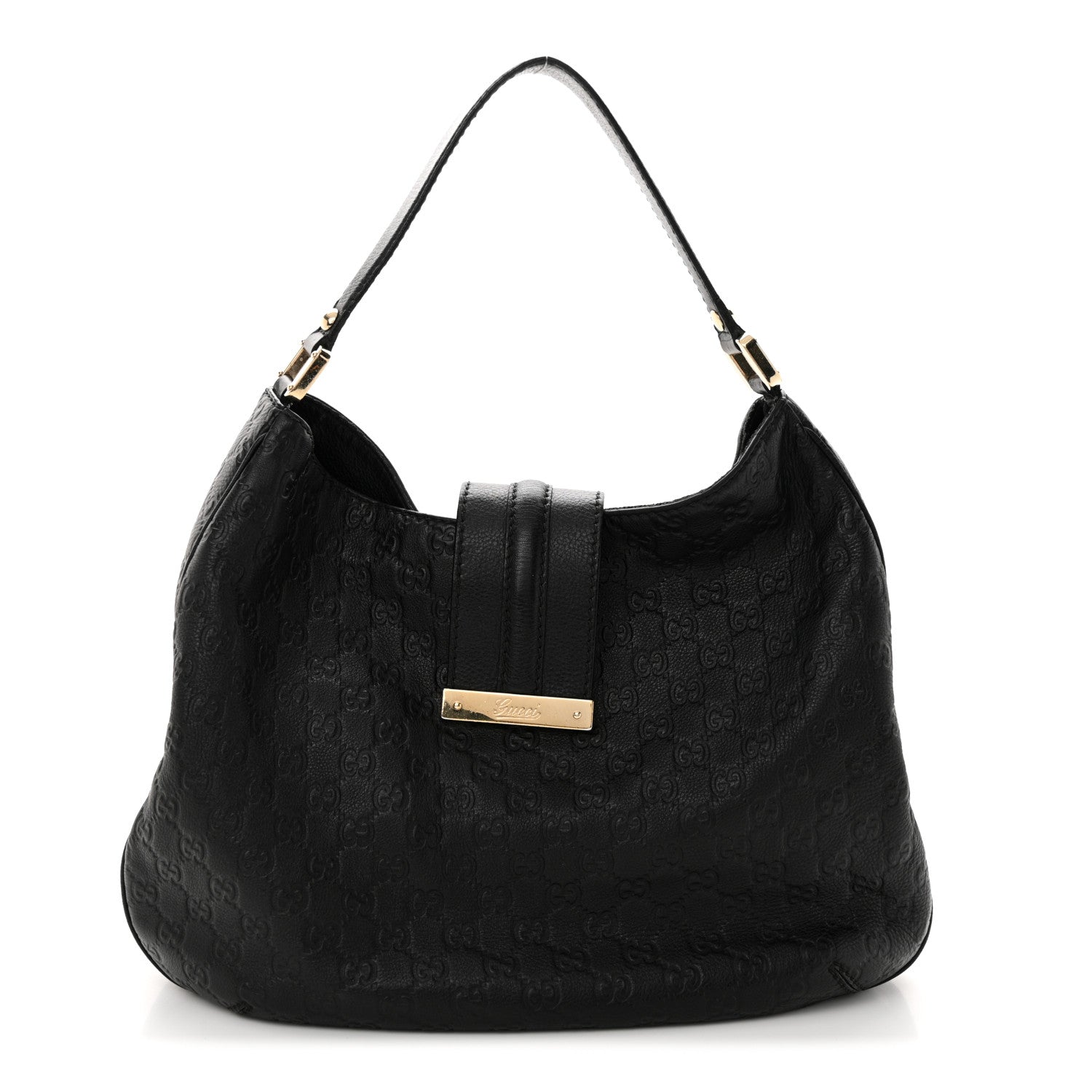 Gucci Guccissima Large New Ladies Web Hobo Black 1 of 13