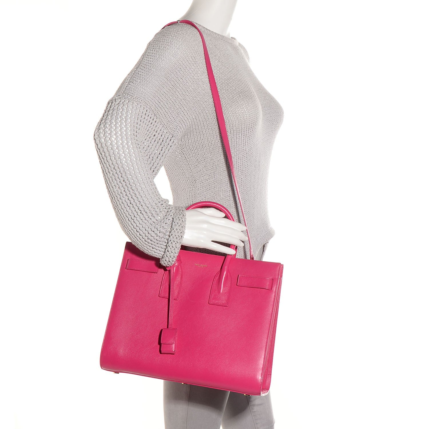 Saint Laurent Calfskin Small Sac De Jour Bubblegum 2 of 8