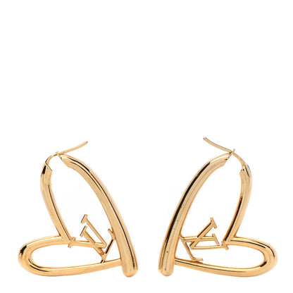 Louis Vuitton Metal Fall In Love Hoop Earrings GM Gold 1 of 5