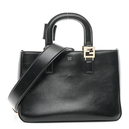 Fendi Vitello Glacier Small FF Tote Black 1 of 10