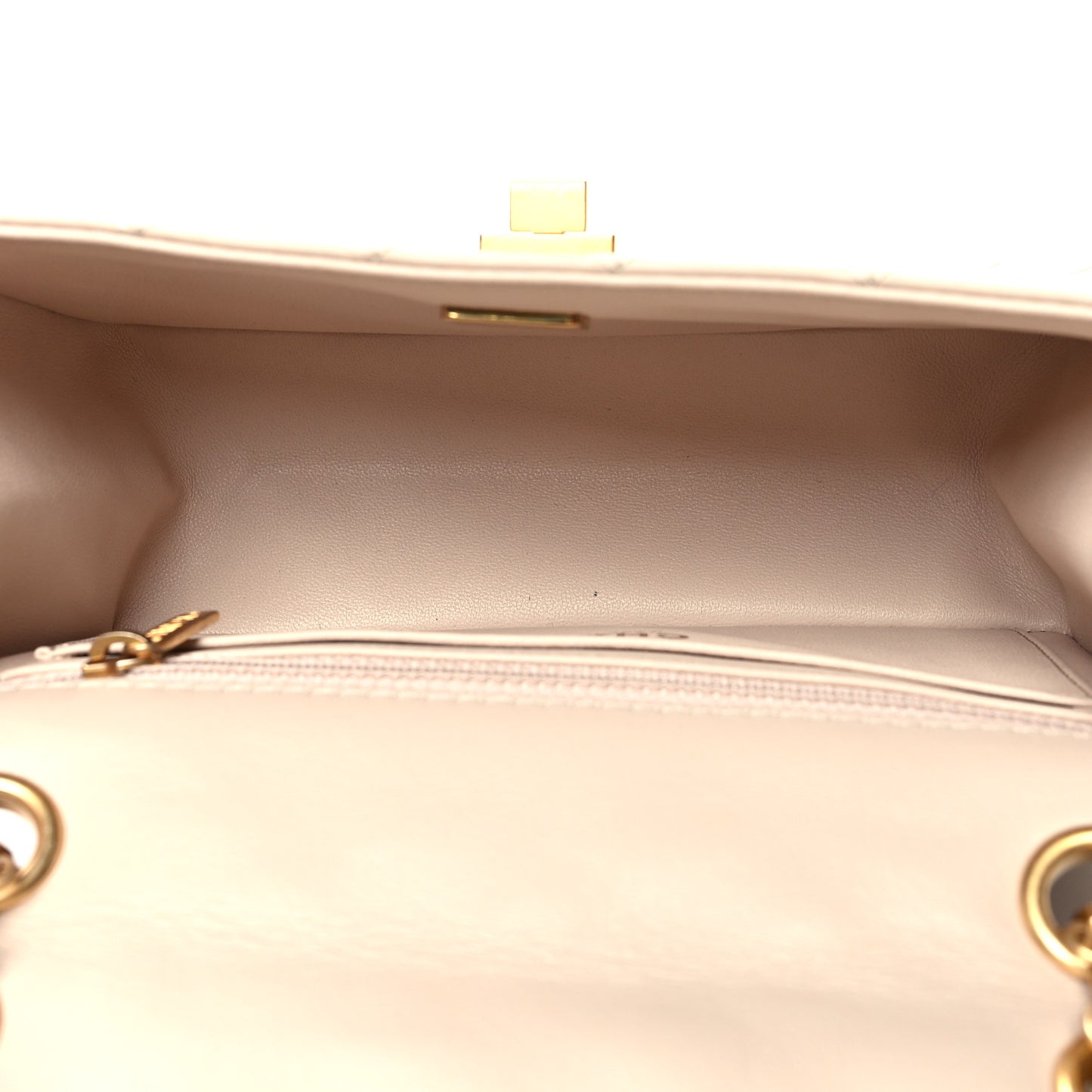 Aged Calfskin Quilted 2.55 Reissue Mini Flap Light Beige