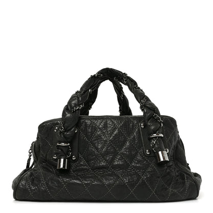 Chanel Distressed Lambskin Lady Braid Bowler Grey 1 of 10