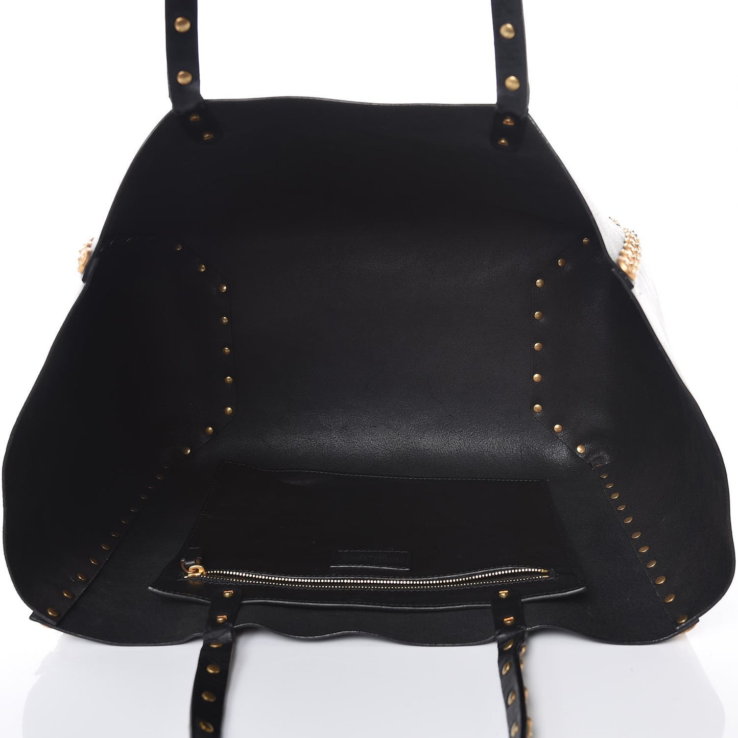 Emboosed Calfskin Studded Gryphon Zodiac Tote Black