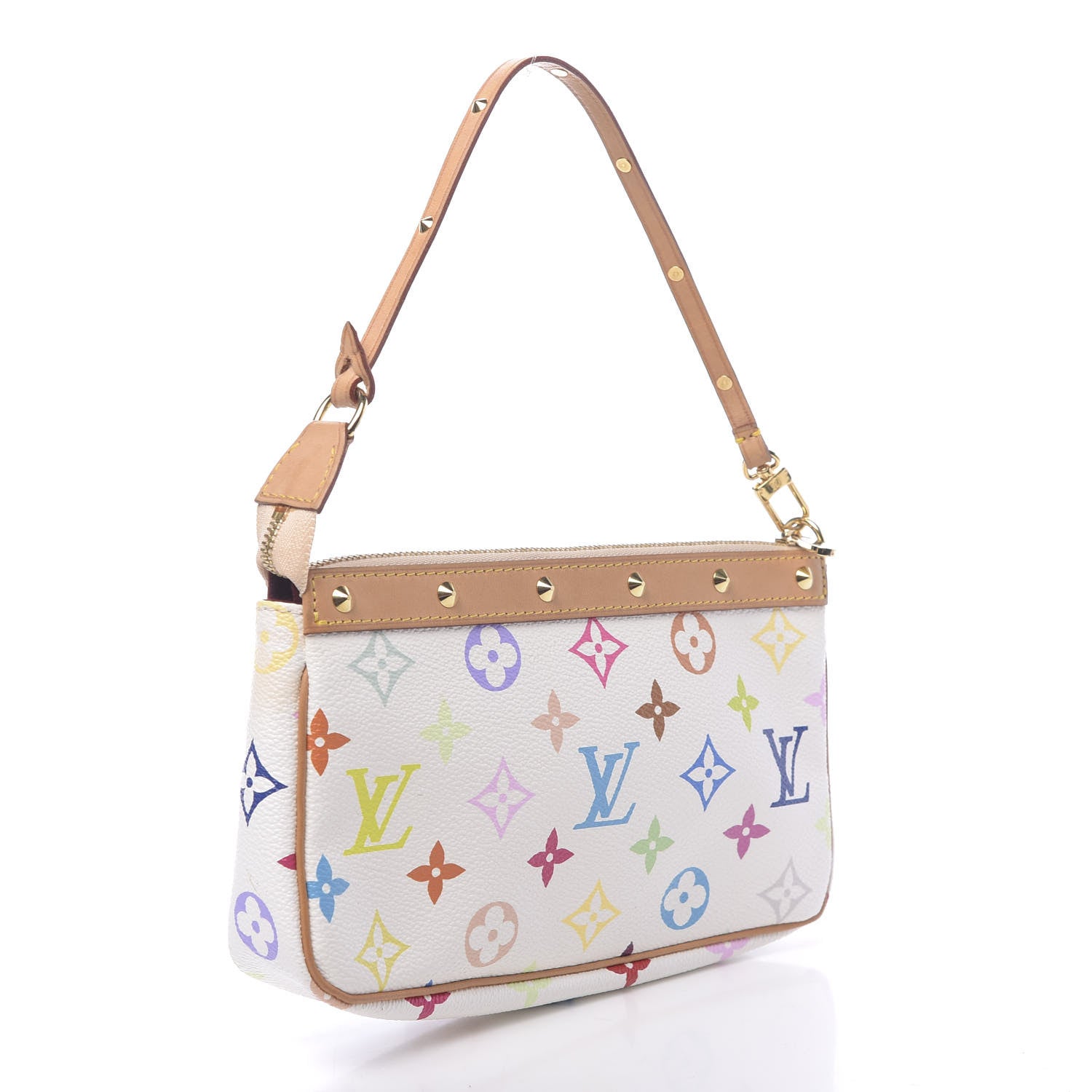 Louis Vuitton Monogram Multicolor Pochette Accessories White 3 of 12