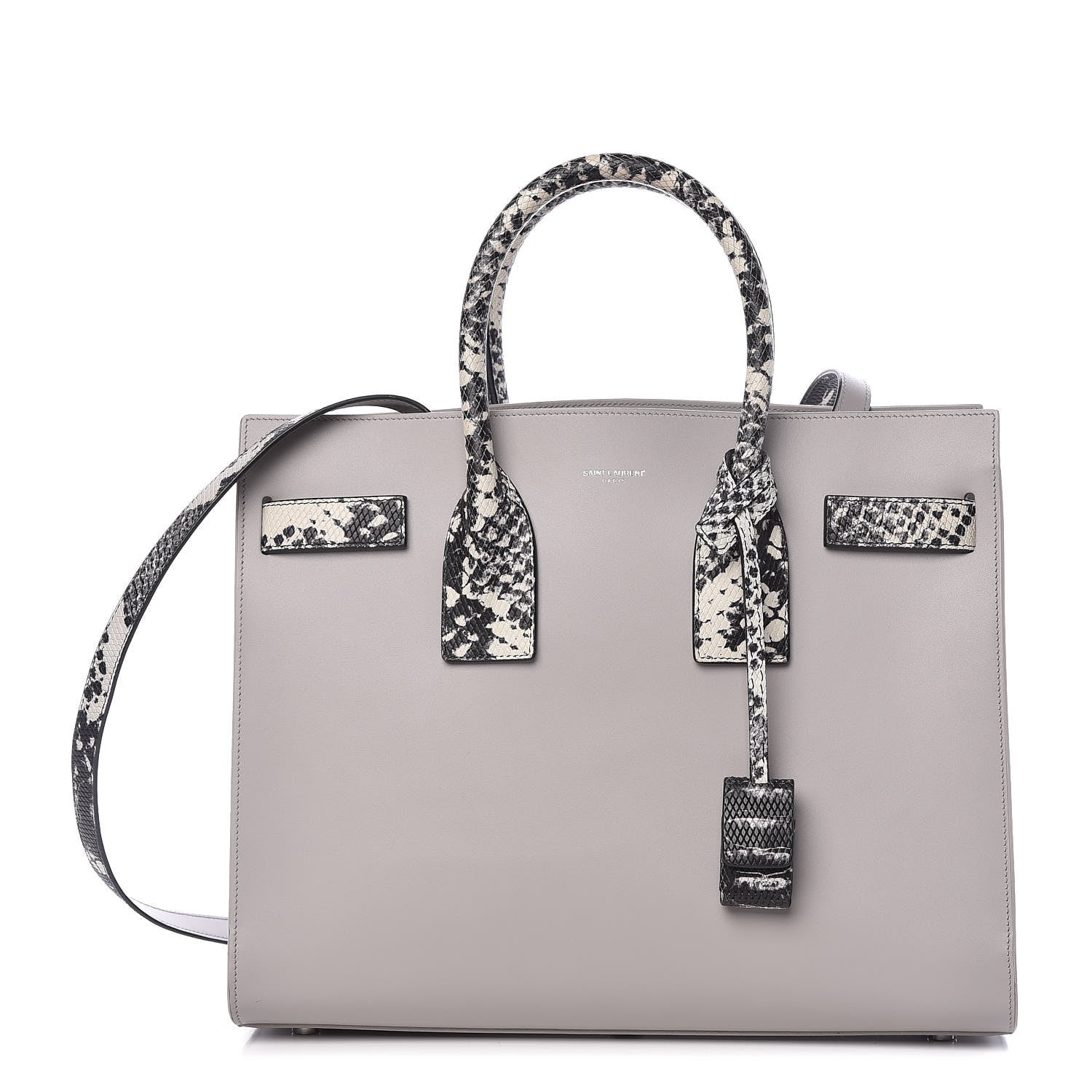Saint Laurent Calfskin Embossed Python Small Sac De Jour Souris 1 of 9