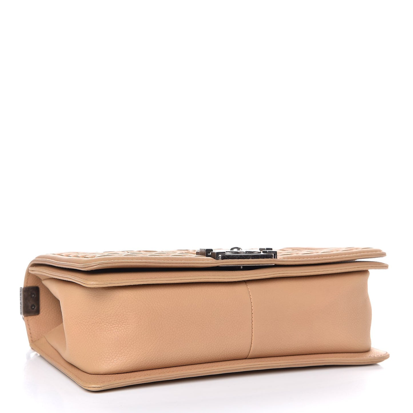 Caviar Stitched Medium Boy Flap Dark Beige