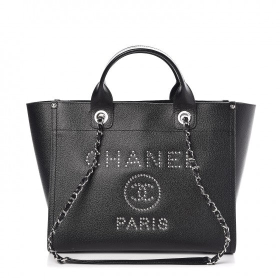 Chanel Caviar Small Studded Deauville Tote Black 1 of 8
