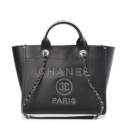 Chanel Caviar Small Studded Deauville Tote Black 1 of 8