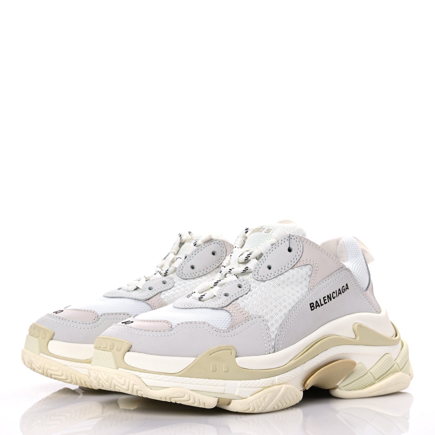 Fabric Mesh Womens Triple S Sneakers 40 White