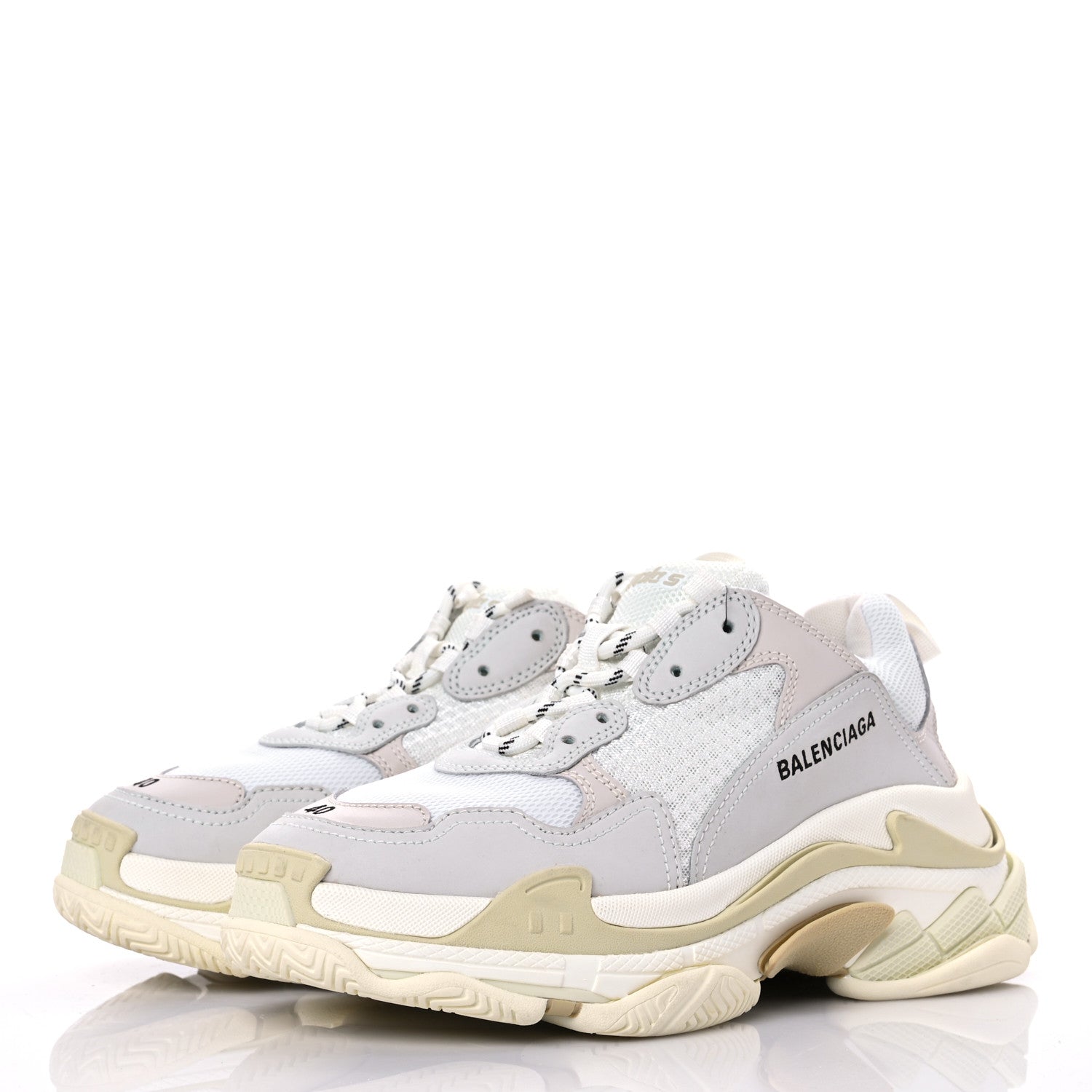 Balenciaga Fabric Mesh Womens Triple S Sneakers 40 White 3 of 12