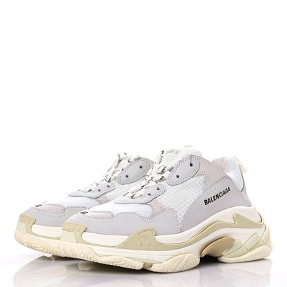 Balenciaga Fabric Mesh Womens Triple S Sneakers 40 White 3 of 12