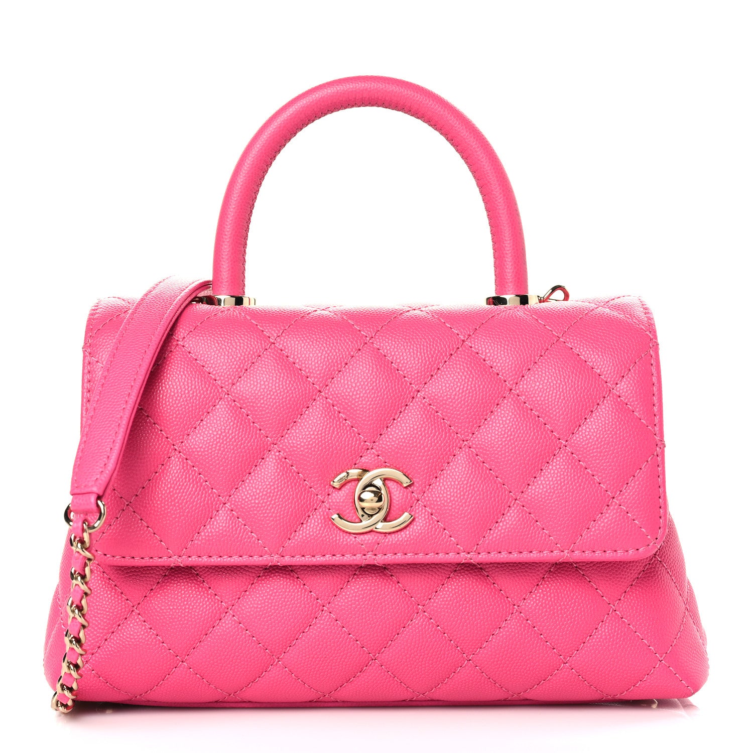 Chanel Caviar Quilted Mini Coco Handle Flap Rose 1 of 9