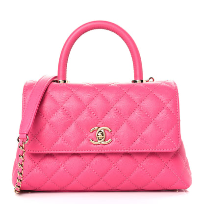 Chanel Caviar Quilted Mini Coco Handle Flap Rose 1 of 9