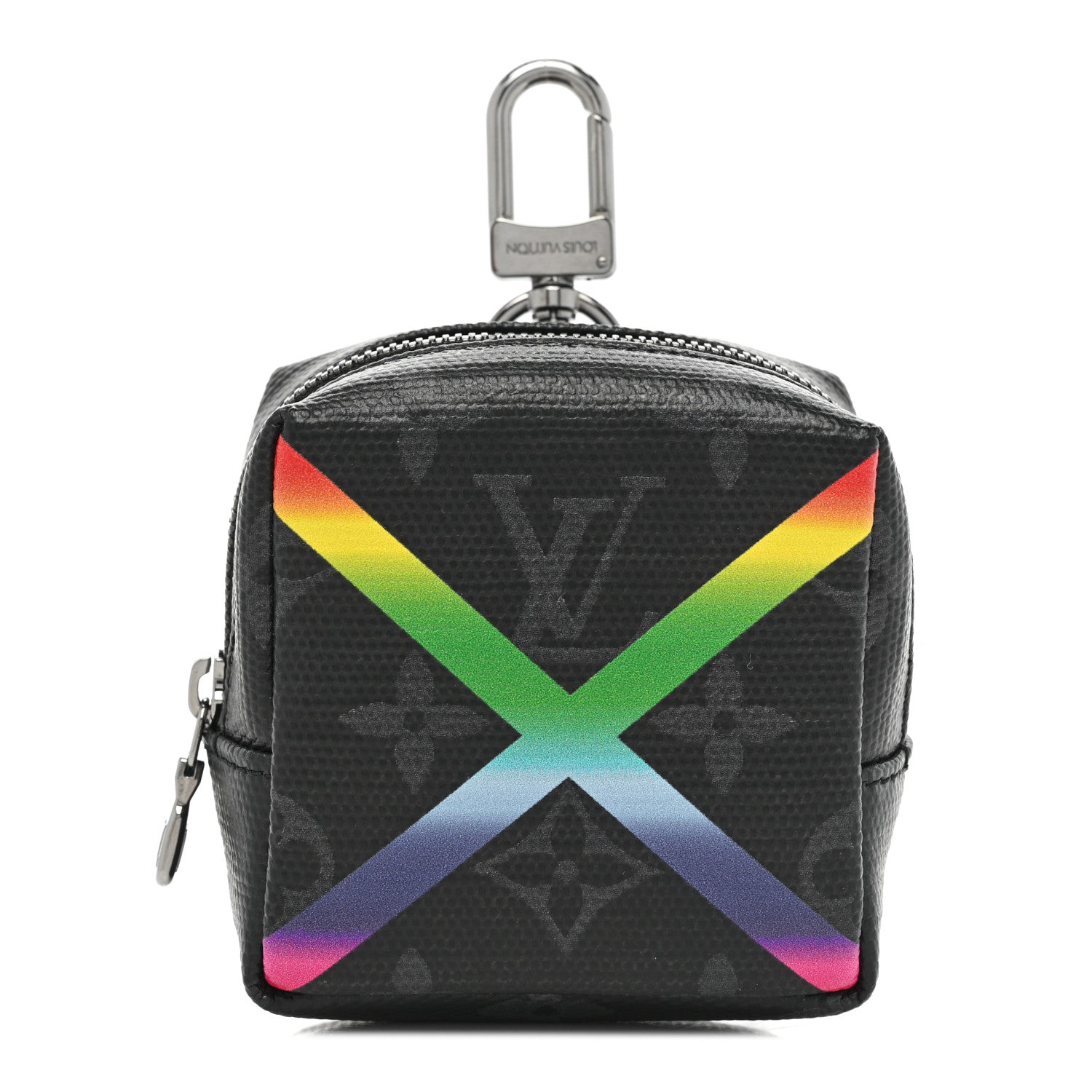 Louis Vuitton Monogram Eclipse Rainbow Box Pouch Bag Charm Key Ring 1 of 6