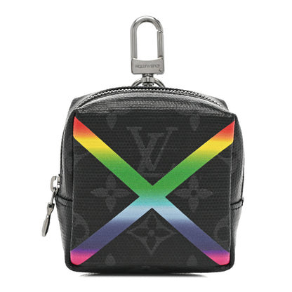Louis Vuitton Monogram Eclipse Rainbow Box Pouch Bag Charm Key Ring 1 of 6