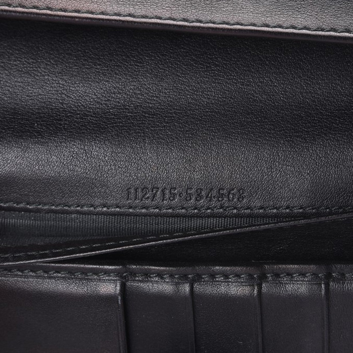 Gucci Guccissima Margaux Calfskin Metal Bar Continental Flap Wallet Black 9 of 9