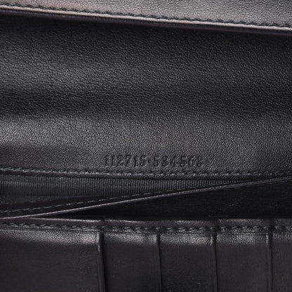 Gucci Guccissima Margaux Calfskin Metal Bar Continental Flap Wallet Black 9 of 9