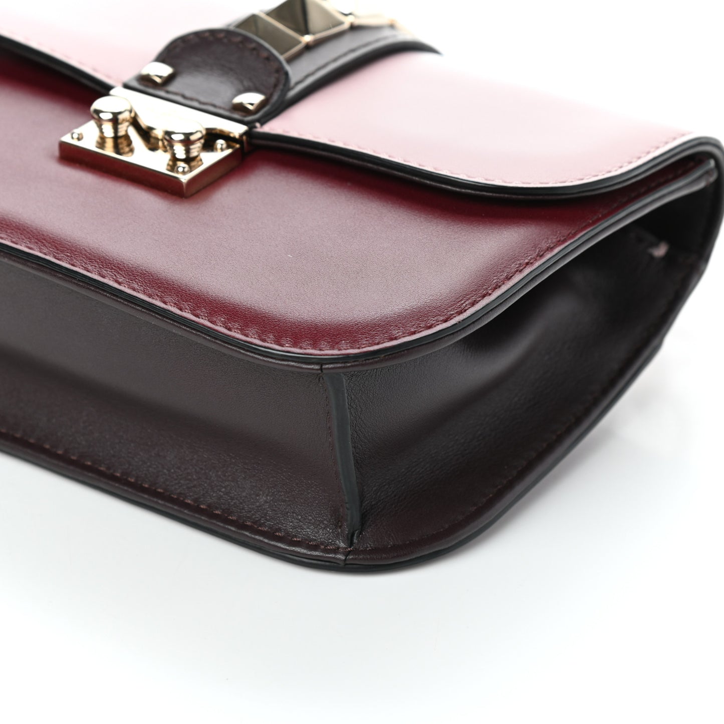 Vitello Small Glam Lock Rockstud Flap Rubin Water Rose Marine