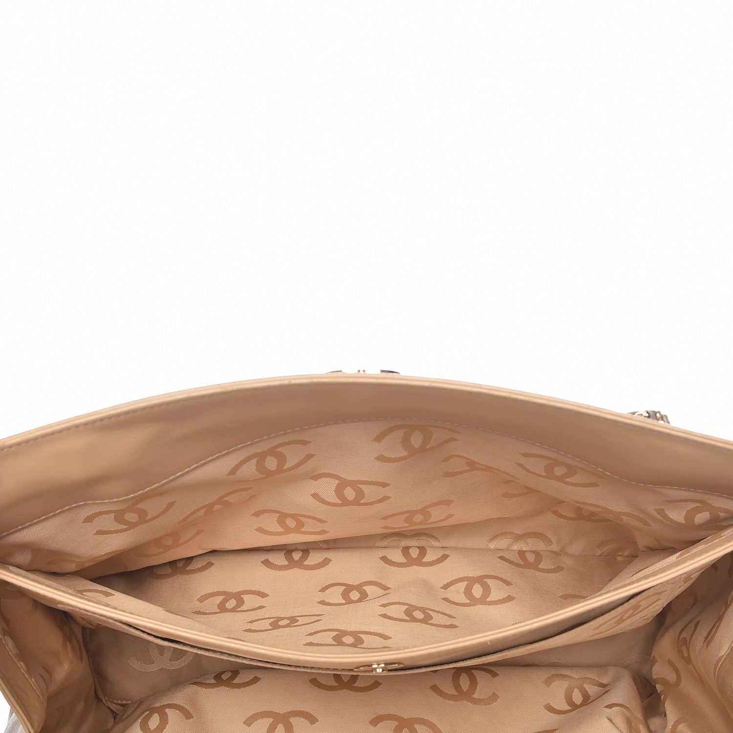 Chanel Lambskin Double Stitch Quilted Tote Beige 8 of 13
