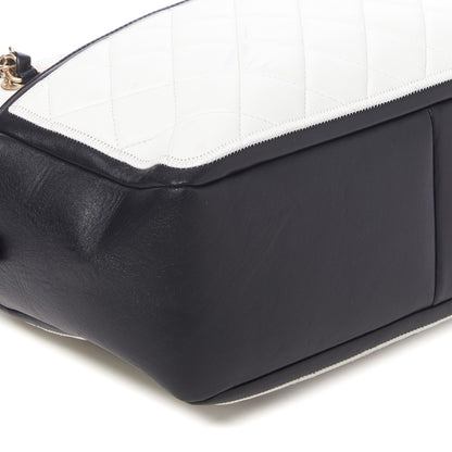 Chanel Lambskin Quilted Graphic Camera Case White Black 5 of 9