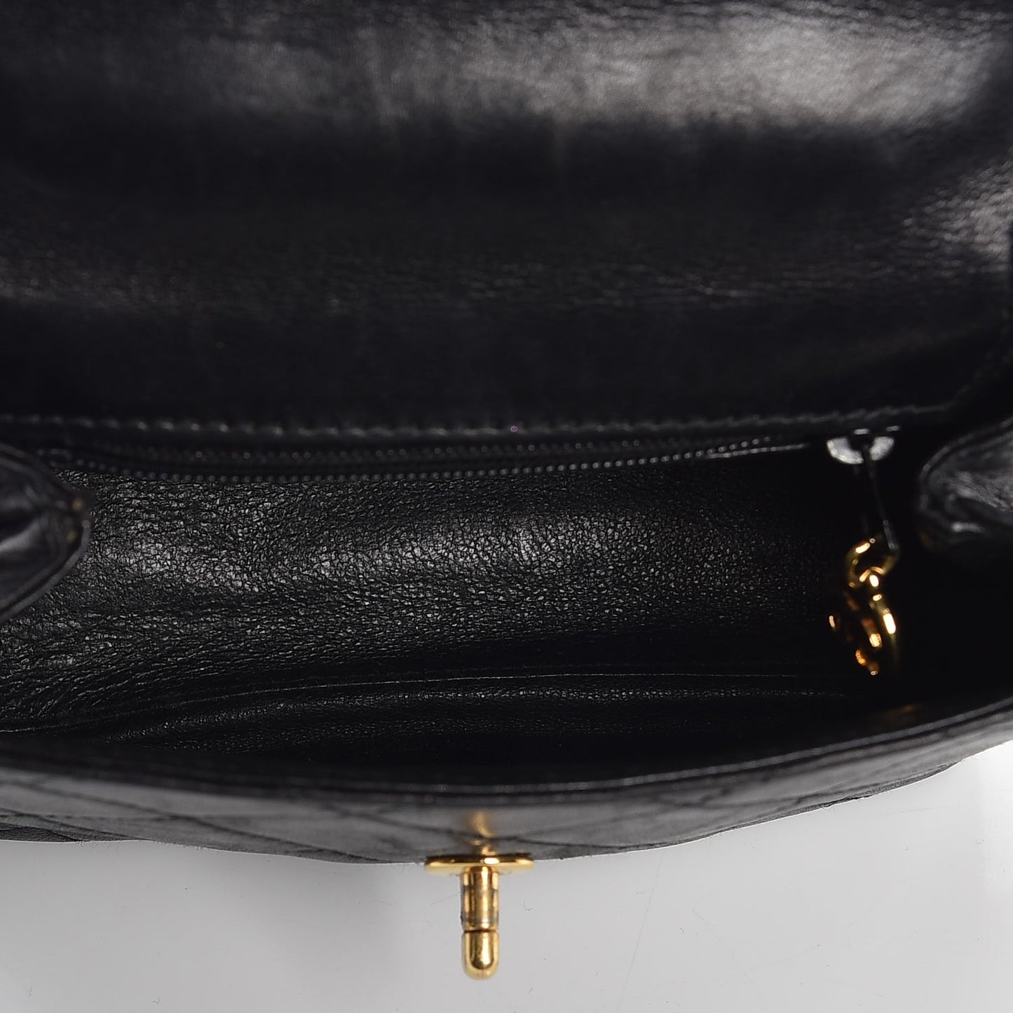 Lambskin Quilted 4 Chain Mini Flap Black