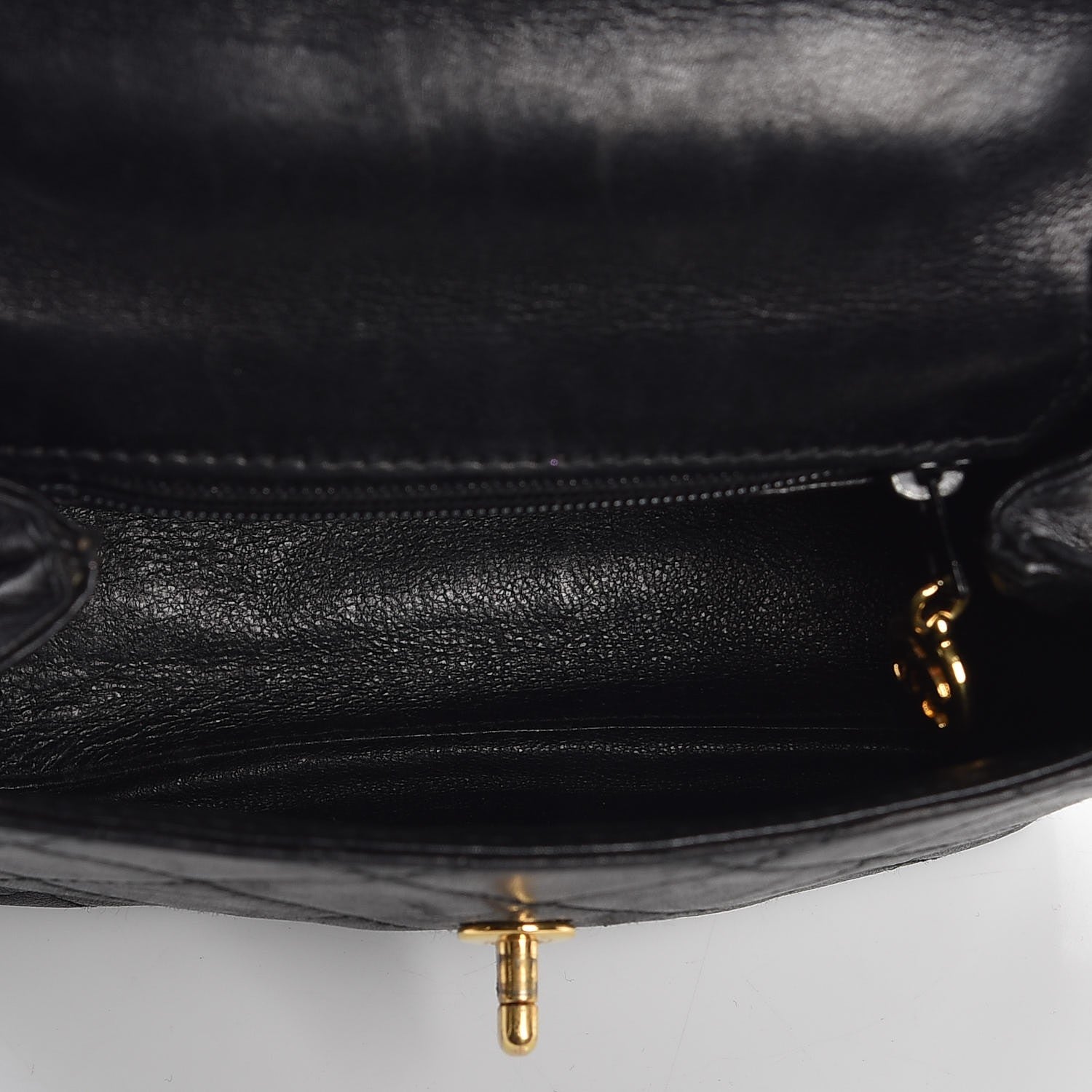 Chanel Lambskin Quilted 4 Chain Mini Flap Black 5 of 9