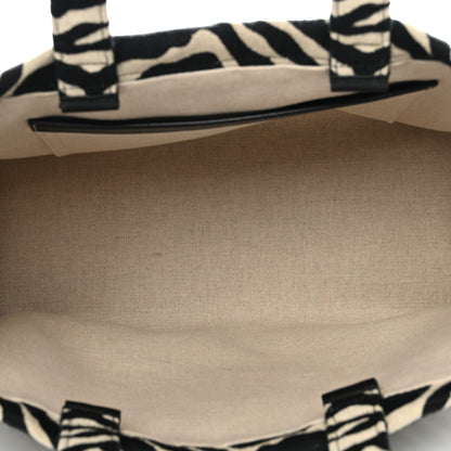 Celine Canvas Calfskin Triomphe Large Cabas Thais Natural Black 5 of 10