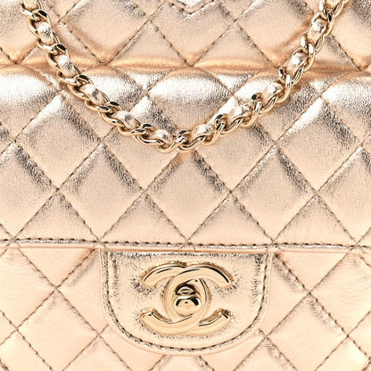 Chanel Metallic Lambskin Quilted CC In Love Heart Bag Gold 8 of 11