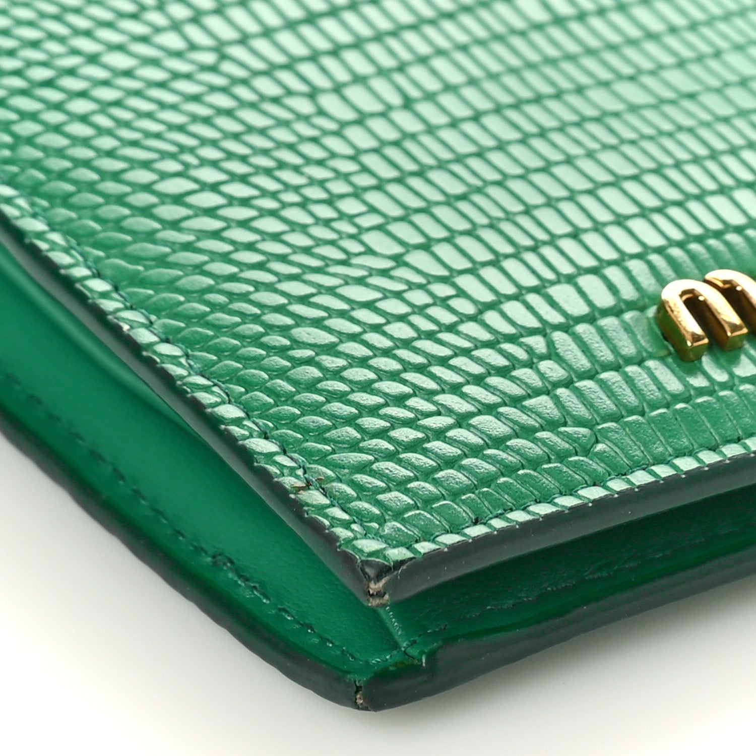 Miu Miu Vernice Lizard Embossed Wallet 7 of 9