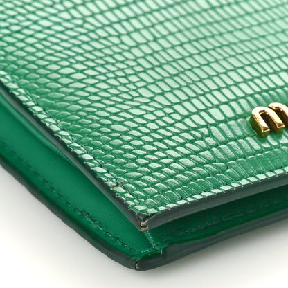 Miu Miu Vernice Lizard Embossed Wallet 7 of 9