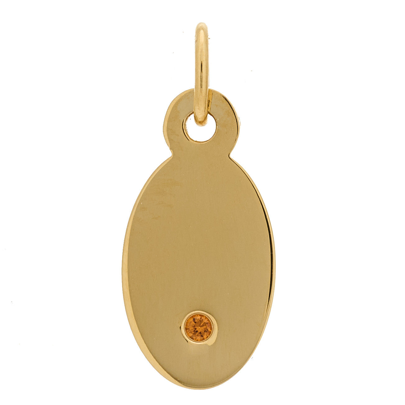18K Yellow Gold Citrine Oval Charm