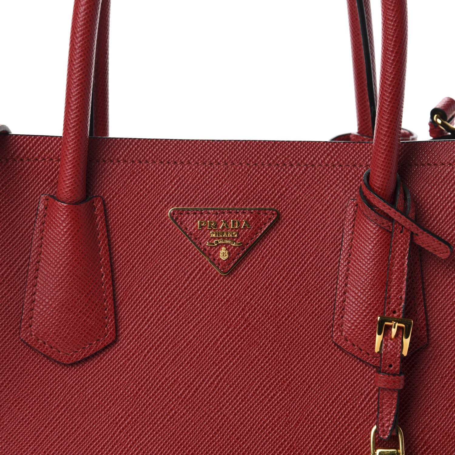 Prada Saffiano Cuir Medium Double Bag Fuoco Black 11 of 11