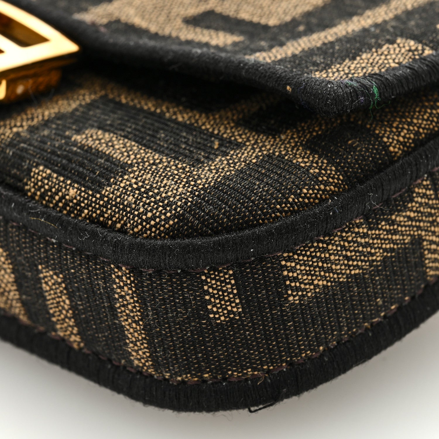 Fendi Fabric Jacquard FF 1974 Nano Baguette Charm Tobacco Moro Black 8 of 8