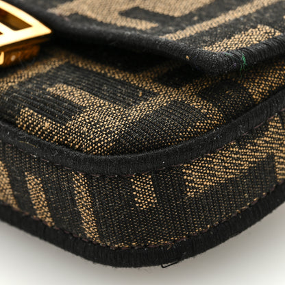 Fendi Fabric Jacquard FF 1974 Nano Baguette Charm Tobacco Moro Black 8 of 8